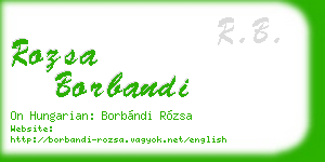 rozsa borbandi business card